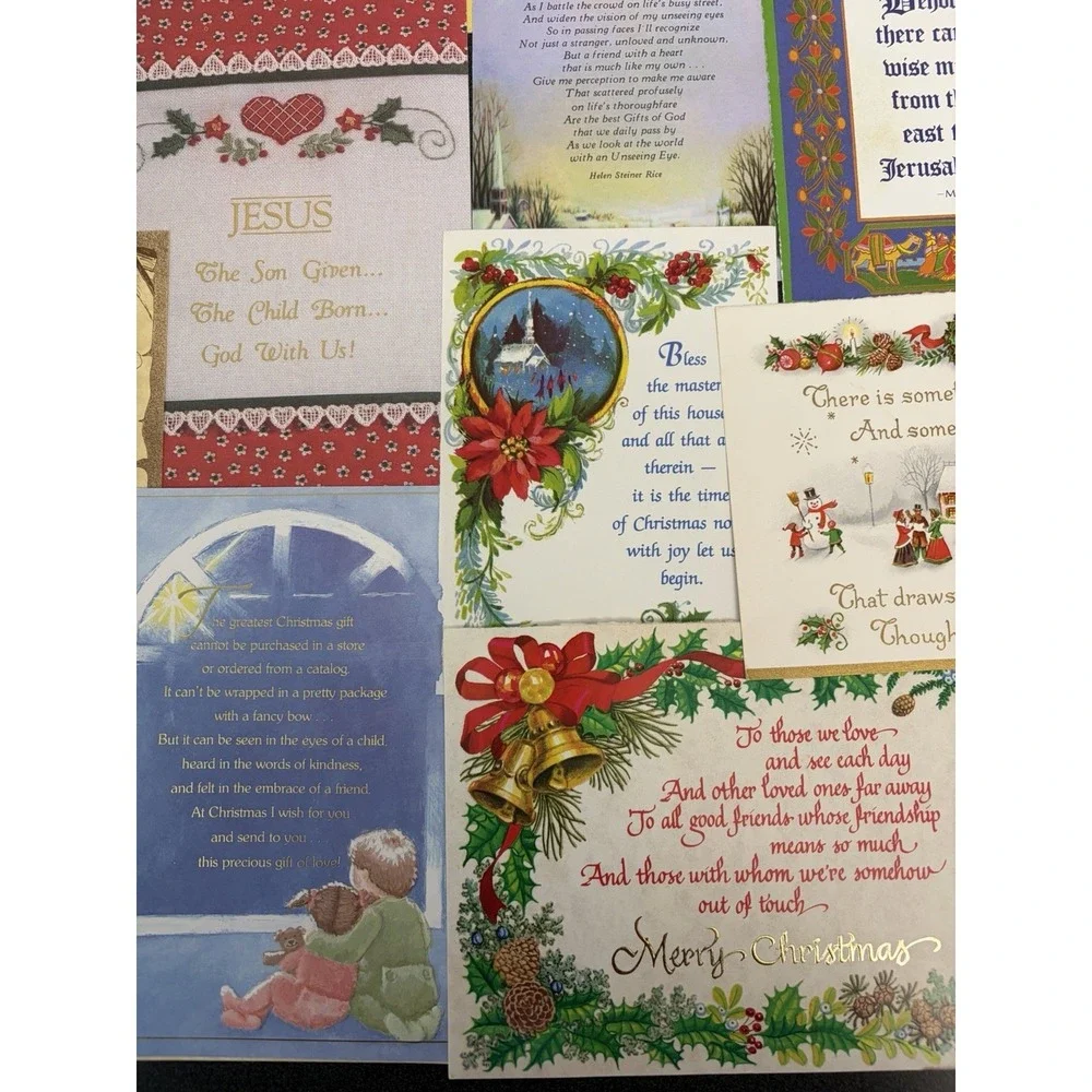 Vintage Christmas Cards Fronts ONLY Bible  Verses More Scrapbooking Crafts 50+